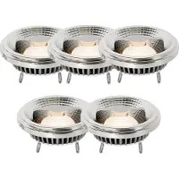 LUEDD Set van 5 dimbare G53 LED lampen AR111 12W 600lm 2700K