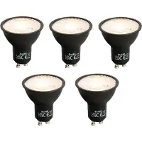 LUEDD Set van 5 GU10 LED lamp zwart 7W 610 lm 3000K