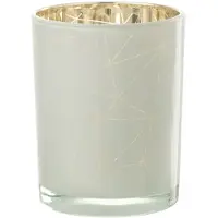 J-Line Windlicht milano glas wit/goud medium