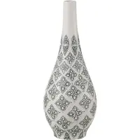 J-Line Vaas kousa peer porselein blauw/wit