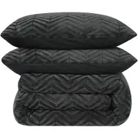Sleeptime Dekbedovertrek Teddy - Chevron - Antraciet 140 x 200/220 cm
