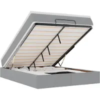 vidaXL Ottoman bed met matras 140x190cm stof lichtgrijs