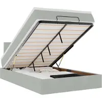 vidaXL Ottoman bed met matras 120x200 cm fluweel lichtgrijs
