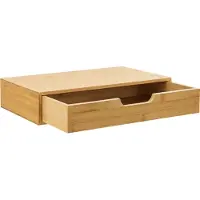 En.casa Wandplank met lade Bokn bamboe 40x24x8 cm naturel []