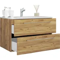 VCM 2pcs wastafel wastafel / wastafel kast breedte 60 cm / badkamer meubels set hangend met twee laden / Badinos