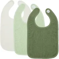Meyco Baby Uni slab - 3-pack - badstof - offwhite/soft green/forest green