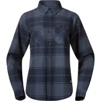Bergans Blouse Women Nordmarka Flannel Shirt Granite Blue/Navy Blue Check-M