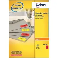 Avery Kopieeretiketten 70 x 35 mm, rood, Kopieerapparaat, permanent klevend DP24R-100