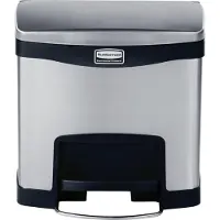 Rubbermaid Slim Jim Step-ON-pedaal-afvalbak van rvs, 15L, zwart