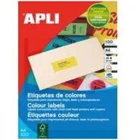 APLI Adresetiketten, 70 x 35 mm, neongeel
