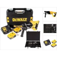 DeWalt DCH 133 P2 Snoerloze combihamer 18V 2.6J SDS plus Brushless + 2x accu 5.0Ah + lader + TSTAK + 17-delige boor- en beitelset