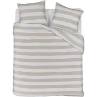 Rivièra Maison Striped dekbedovertrek - Eenpersoons - 140x200/220 - Zand