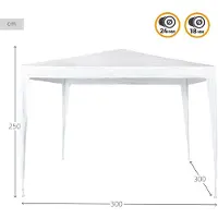 Aktive Square Gazebo Plastic 300x300x250 Cm Wit