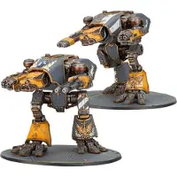 Games Workshop Legions Imperialis: Warhound verkenner Titans met Turbo-Laser Destructors en Vulcan Mega-Bolters (Plastic)