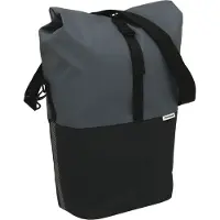 New Looxs Nyborg Single - Fietstas Enkel - Afneembare Schoudertas - 13 inch Laptopvak - Waterdicht Polyester - 17 liter - Zwart & Donker Grijs