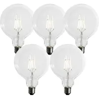 LUEDD Set van 5 E27 3-staps dimbare LED spiraal filament G125 4W 450lm 3000K