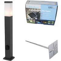 QAZQA Buitenlamp donkergrijs met grondpin en kabelmof 80cm incl. stopcontact IP44 - Malios