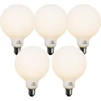 LUEDD Set van 5 E27 3-staps dimbaar LED lamp opaal G125 4W 450 lm 3000K