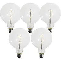 LUEDD Set van 5 E27 dimbare LED lampen spiraal filament G125 4W 270 lm 2700K