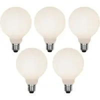 LUEDD Set van 5 E27 3-staps dimbare LED lamp G95 mat 5W 550 lm 3000K
