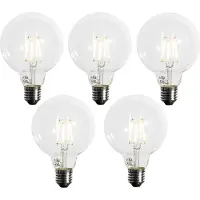 LUEDD Set van 5 E27 dimbare LED lampen G95 5W 450 lm 3000K