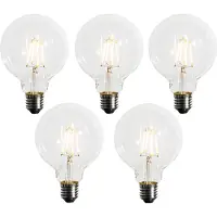 LUEDD Set van 5 E27 dimbare LED lamp G95 5W 450 lm 2200K