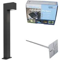 QAZQA Buitenlamp donkergrijs met grondpin en kabelmof 65cm IP44 - Baleno