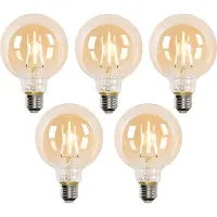 LUEDD Set van 5 E27 dimbare LED lampen G95 4.9W 320 lm 2500K