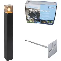QAZQA Buitenlamp zwart met smoke glas met grondpin en kabelmof 70cm IP44 - Denmark