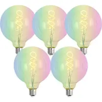 Luumr Set van 5 Smart E27 dimbare LED lampen G125 helder RGBW 4W 250 lm 2700K