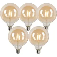 LUEDD Set van 5 Smart E27 LED lamp G125 goud 4,9W 470 lm 1800-4000K