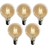 LUEDD Set van 5 E27 3-staps dimbaar LED lamp goud G95 4W 450 lm 2700K