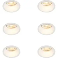 QAZQA Set van 6 Inbouwspot wit draai- en kantelbaar - Alloy