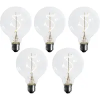 LUEDD Set van 5 E27 dimbare LED spiraal filament G95 4W 270 lm 2700K