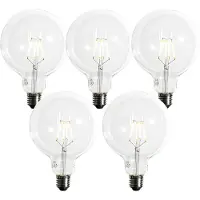 LUEDD Set van 5 E27 Dimbare LED spiraalvormige filament G125 5W 450lm 2200K
