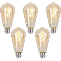 Luumr Set van 5 Smart E27 dimbare LED lampen ST64 amber 4.9W 320 lm 2500K