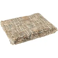 J-Line plaid tweed acryl/katoen blauw/beige 180x130x1cm