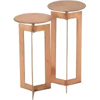 J-Line Set of 2 side tables zino high iron copper
