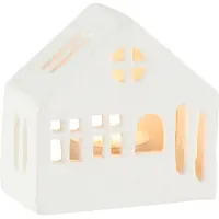 J-Line theelichthouder Huis - aluminium - wit
