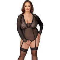Cottelli Open Kruis Bodysuit Curvy Vrouwen