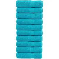 vidaXL Badhanddoeken SOLUND 10 st 600 g/m² 70x140 cm turquoise