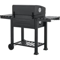 Casa.pro Houtskool BBQ Arnad met deksel 105x135x47,5 cm zwart