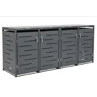 CoverTech Behuizing voor 4 120l of 240l Fargo antraciet prullenbakken