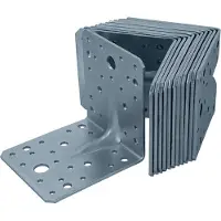 Helpmate – 12 stuks geperforeerde plaatbeugels 100x100x90 mm – hoekverbinders galvanisch verzinkt & blauw gepassiveerd – houtverbinders met uitstekende corrosiebescherming – geperforeerde hoekbeugels