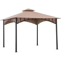 Sunjoy Gazebo luxe partytent tuinpaviljoen 340x340cm in bronze met stalen frame en hip-roof top