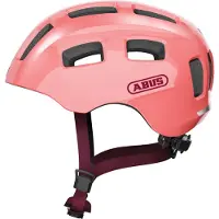 ABUS fietshelm Youn-I 2.0 - met verlichting, geschikt voor kinderen, tieners en jonge volwassenen - voor meisjes en jongens - kleur: koraal, maat S (48-54 cm)