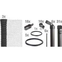 Alberts Draadgaasafrastering Hoogte: 80 - 200 cm, totale lengte: 15 - 100 m, voor plaatsing in beton (set)