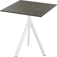 Veba Infinity Tripod Terrastafel Wit Frame + Midnight Marble HPL 70x70 cm - 140021677 - Horeca & Professioneel