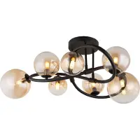 Globo Lighting Zwarte plafondlamp Tuberius design 7-lichts