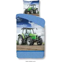Muller Textil Good Morning Kinderdekbedovertrek "strong" - Groen - (135x200 cm) - 100% Katoen
